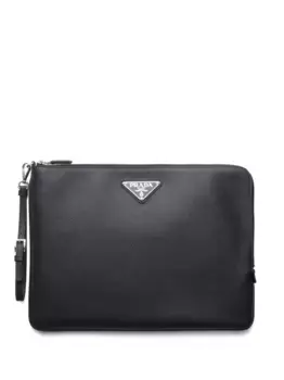 Клатч с логотипом Prada, черный