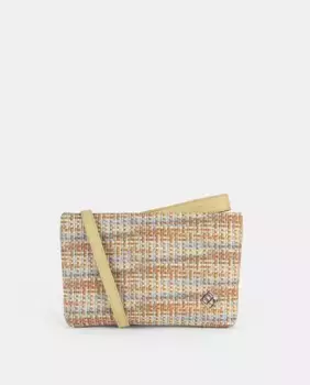 Клатч с отделкой под рафию Pepe Moll, светло-зеленый