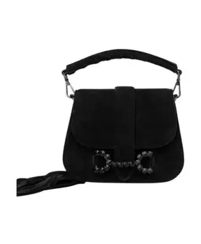 Клатч с пряжкой и стразами Alma En Pena, черный