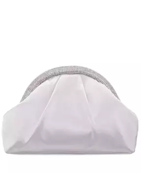 Клатч с рамкой и кристаллами Small Crystal Trim Frame Nina, слоновая кость/кремовый