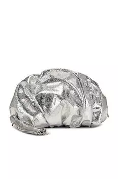 Клатч с рюшами Rebecca Minkoff, серебряный