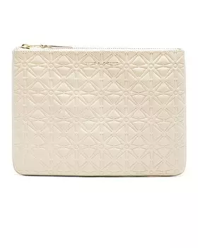 Клатч с тиснением звезды Comme Des Garcons, кремовый