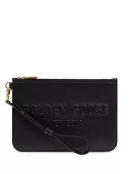 Клатч с тисненым логотипом Golden Goose, черный