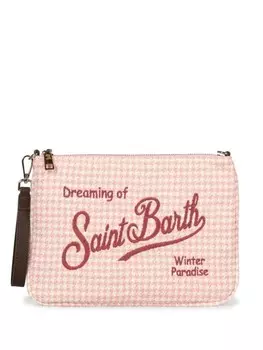 Клатч с вышитым логотипом MC2 Saint Barth, розовый