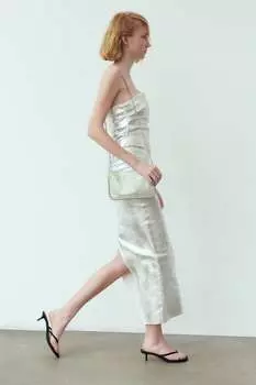 Клатч с заклепками Zara, серебро