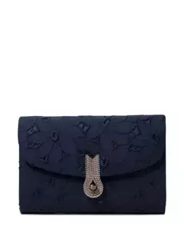 Клатч с застежкой, украшенный цветочной вышивкой amato daniele, синий