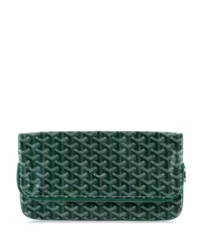 Клатч Saint Marie из лакированного полотна Pre-Owned Goyard, зеленый
