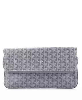 Клатч Saint Marie из лакированного полотна Pre-Owned Goyard, серый