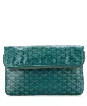 Клатч Saint Marie из лакированного полотна Pre-Owned Goyard, зеленый