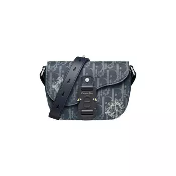 Клатч-седло Dior x Denim Tears с ремешком, синий