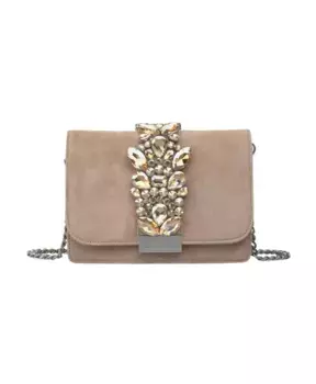 Клатч со стразами Alma En Pena, коричневый