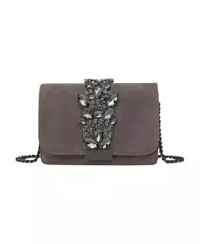 Клатч со стразами Alma En Pena, серый