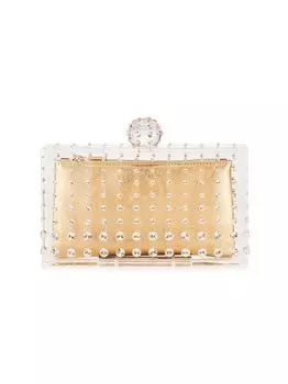 Клатч со стразами и текилой Aquazzura, золотой