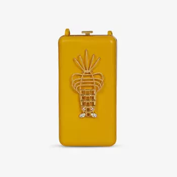 Клатч Sonia Petroff Lobster из латуни с желтым золотом 24 карата и кристаллами Сваровски La Maison Couture, желтый