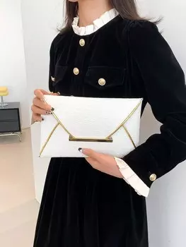 Клатч тканый для женщин, белый