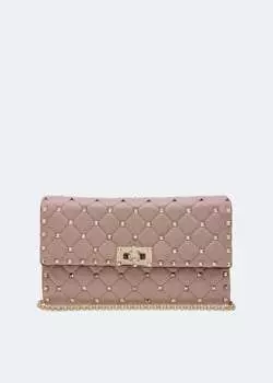 Клатч VALENTINO GARAVANI Rockstud Spike clutch, бежевый