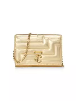 Клатч Varenne из стеганой металлизированной кожи на цепочке Jimmy Choo, золотой