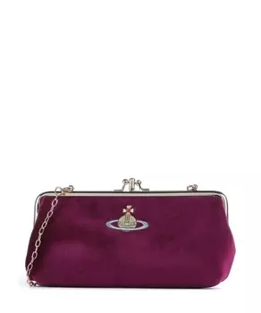 Клатч в бархатной оправе из хлопка Vivienne Westwood, фиолетовый