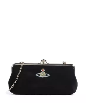 Клатч в бархатной оправе из хлопка Vivienne Westwood, черный