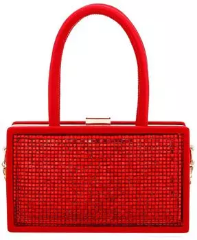 Клатч в хрустальной оправе Nina, красный