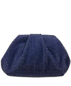Клатч в оправе, инкрустированный кристаллами Nina, синий