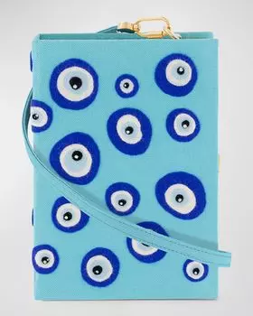 Клатч Watchful Gaze Book Olympia Le-Tan, цвет Turquoise Pierre