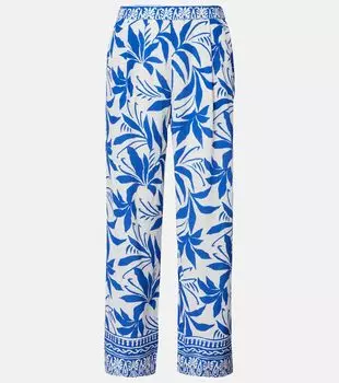 Клаудия печатные палаццо панталоны Velvet, Cobalt