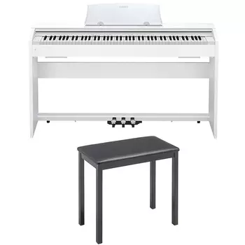 Клавиатура цифрового пианино Casio Music Privia PX-770, белая PX-770WE со скамьей