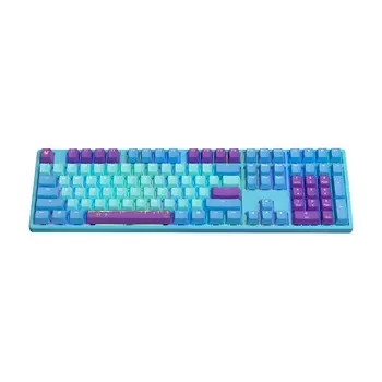 Клавиатура игровая Ducky MK Frozen Llama Typist, TTC Gold Pink, синий/фиолетовый, английская раскладка