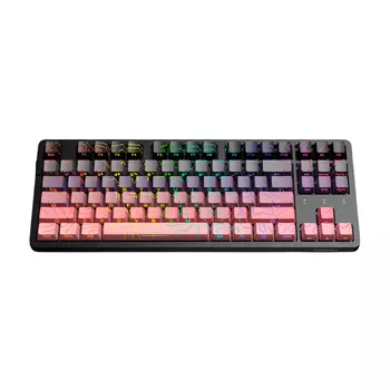 Клавиатура игровая механическая Dareu EK87 Pro, Peach C latte Switch, BlackBerry pink gradient, английская раскладка