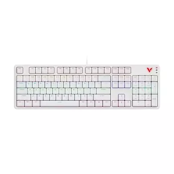 Клавиатура игровая механическая проводная Rapoo V500PRO 2024, Brown Switch, белый, английская раскладка