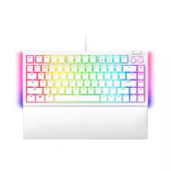 Клавиатура игровая Razer BlackWidow V4 75%, Orange Switch, с подставкой, белый, английская раскладка
