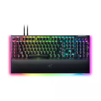 Клавиатура игровая Razer BlackWidow V4 Pro, Green Switch, с опорой, чёрный, английская раскладка