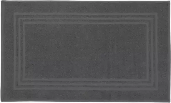 Kleine Wolke Коврик для ванной "Lodge", высота 80 мм, можно использовать с обеих сторон, коврик для ванной, махровый, однотонный, с каймой прямоугольный (50х80 см), темно-серый
