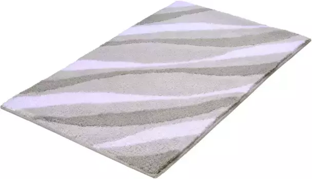 Kleine Wolke Коврик для ванной "Мечта", высота 20 мм, с противоскользящим покрытием, подходит для пола с подогревом, коврик для ванной, волнистый дизайн прямоугольный (70х120 см), цвет auster