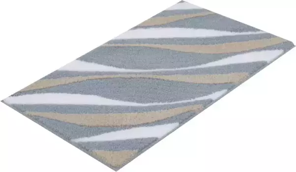 Kleine Wolke Коврик для ванной "Мечта", высота 20 мм, с противоскользящим покрытием, подходит для пола с подогревом, коврик для ванной, волнистый дизайн прямоугольный (55х65 см), цвет stahlblau