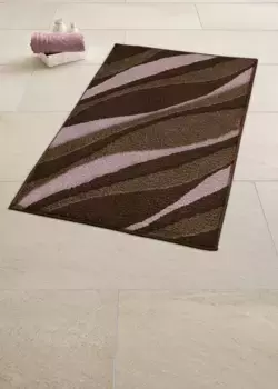Kleine Wolke Коврик для ванной "Мечта", высота 20 мм, с противоскользящим покрытием, подходит для пола с подогревом, коврик для ванной, волнистый дизайн прямоугольный (55х65 см), цвет nussbraun