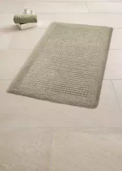 Kleine Wolke Коврик для ванной "Net", высота 17 мм, с противоскользящим покрытием, подходит для пола с подогревом, коврик для ванной, однотонный, нескользящий прямоугольный (80х140 см), цвет schilf