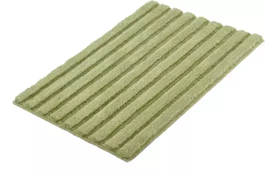 Kleine Wolke Коврик для ванной "Шнур", высота 25 мм, с противоскользящим покрытием, подходит для пола с подогревом, коврик для ванной, полосатый дизайн, эффект "высокий-низкий" квадрат (60х60 см), цвет dill