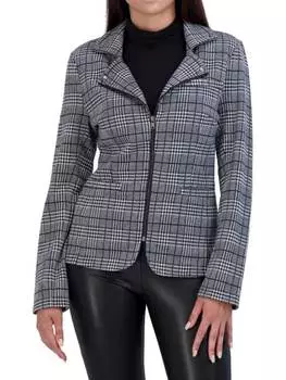 Клетчатая байкерская куртка Ookie & Lala с длинными рукавами, серый