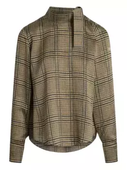 Клетчатая блузка с шарфом PATOU, нейтральный