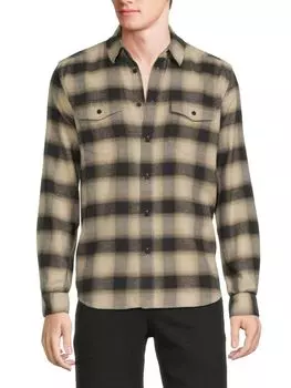 Клетчатая фланелевая рубашка Frame, цвет Black Yellow