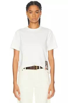 Клетчатая футболка Burberry, цвет Chalk