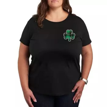 Клетчатая футболка Plus с рисунком Shamrock Licensed Character, черный