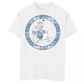 Клетчатая футболка с изображением круга и логотипом Disney's Donald Duck для мальчиков 8–20 лет Disney