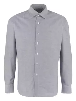 Клетчатая хлопковая рубашка THE (Alphabet), черный