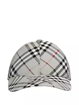 Клетчатая кепка с вышивкой BURBERRY, нейтральный