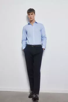 Клетчатая классическая рубашка, устойчивая к железу и пятнам Pedro del Hierro, синий