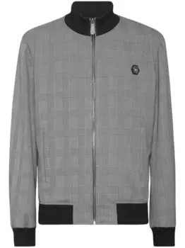 Клетчатая куртка-бомбер Philipp Plein, черный