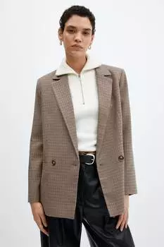 Клетчатая куртка Charlotte Mango, белый